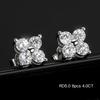 D VVS 4CT Moissanite Stud Earrings for Women Man 4 Stones Classic 925 Sterling Silver Earring with GRA  Wedding Jewelry Gift