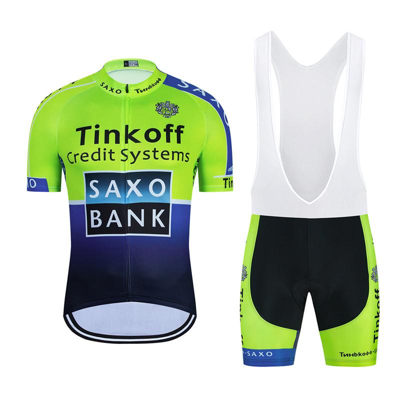 Saxo Bank Team Summer Bike Jersey Men Mtb Short Sleeve Cycling Set Shorts Set MTB Ropa Ciclismo Bicycle Shirts Maillot Clothing