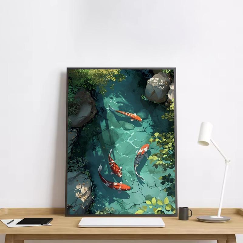 

Рыба кои, которая всегда приносит удачу Постер HD искусство липкая стена водонепроницаемая дом гостиная спальня бар эстетичное украшение 21cm×30cm NoFrame