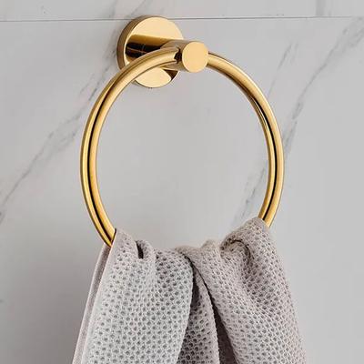 Suction Cup Towel Ring Wall-Mounted Metal Holder Solid Color