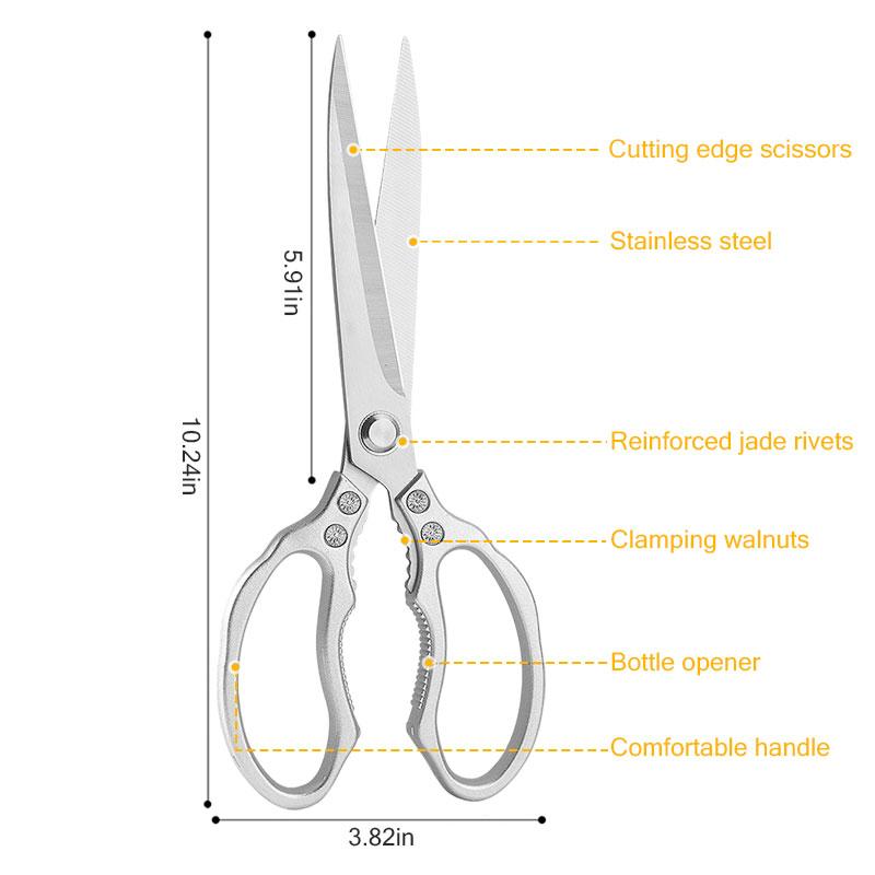 

Kitchen Scissors Stainless Steel Poultry Shears Multifunctional BBQ Cooking Shears for Chicken Bone Fish Meat Easy to Clean