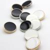 "Esstudió Gold & Silver Edged Black/White Metal Buttons for Wool Coats & Formal Suits"