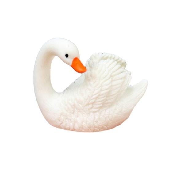 

Miniature Swan Figurine Mini White Swan Resin Statue Realistic Animal Ornament Dollhouse Fairy Garden Micro Landscape Decoration F