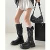Women'S Faion Long Boots Two-Way Wear Ankle-Length Fce Lined Thi Heel Knight Sle Autumn Winter New Arrival