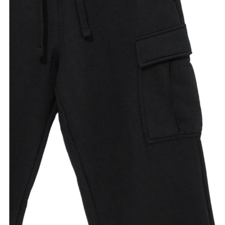 New Era Solid Color Drawstring Cargo Pants Men bottoms Black 13338538