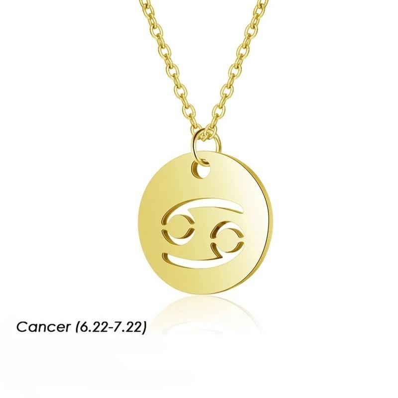 12 Constellation Necklaces for Women Girl Zodiac Sign Gold Color Pendant Necklace Aries Leo 12 Constellations Jewelry