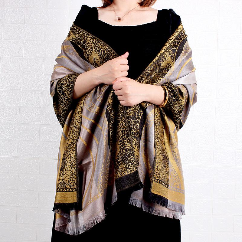 New Spring and Autumn Thin Jacquard Scarf Shawl Women's Long Scarf Headscarf Air Conditioning Warm Shawl