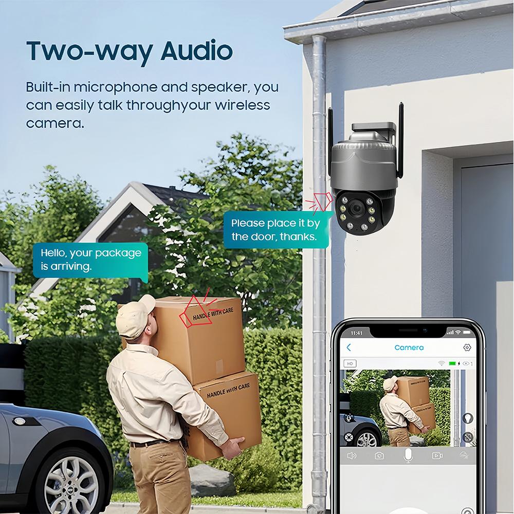 5MP HD 4G SIM Card Camera, Wireless CCTV Monitoring, Outdoor Waterproof, Intelligent Tracking, Two-way Audio V380pro Monitoring