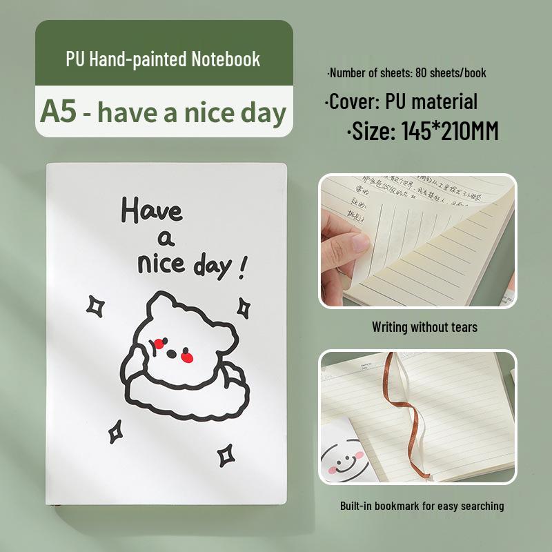 Custom A5 PU Leather Loose-Leaf Cute Diary Notebook