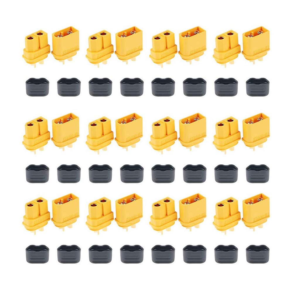 5/10/12 Pair XT60H (XT60 Upgrade) Male Female Bullet Connectors Power Plugs with Sheath for Lipo Battery RC Planes Cars