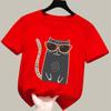 Kawaii Cat Print Children TShirt Summer Casual Fashion Girls Boys Funny Tops Kids Colorful ONeck Short Sleeve Tshirts