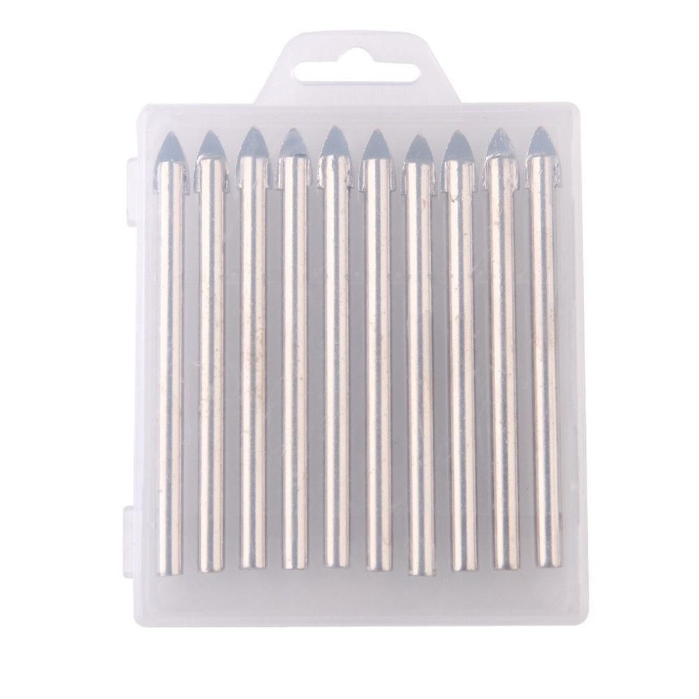 10pcs 6mm Glass Drill Bits Glass Hole Opener Alloy Triangular Drill Bits For Tiles Marble Mirrors Glass Drilling