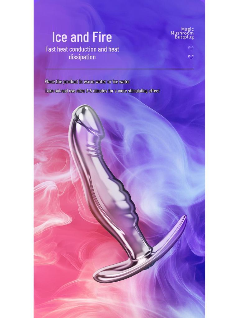 Elegante Butt Plug Metallico con Ingresso Posteriore in Lega di Alluminio