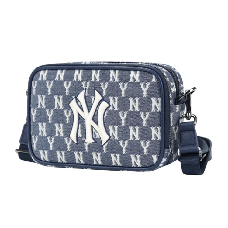 MLB Monogramm Kollektion Polyurethan Polyester Kameratasche, Umhängetasche, Crossbody Tasche Klein Unisex Marineblau 32BGDM011-50N