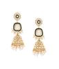 Gold Tone Beaded Kundan Ethnic Jhumkas Earring For Women
