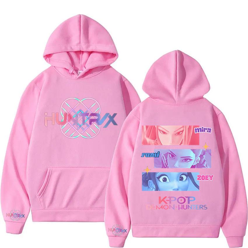 Harajuku K-pop Demon Hunters Cartoon Graphic Hoodies for Men Women Vintage Sweatshirts Fashion Fleece Loose Hooded Streetwear