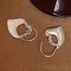 Ins Fashion Niche Design Sense Modification of The Face Shape Earrings Female Glossy Simple Glossy Love Heart Tassel Earrings Ambience Back To School