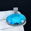 Blue Topaz Pendant, 925 Sterling Silver Handmade Jewelry, Blue Topaz Silver Pendant, Party Wear Jewelry For Women's, Pendant Valentine's Day Gift