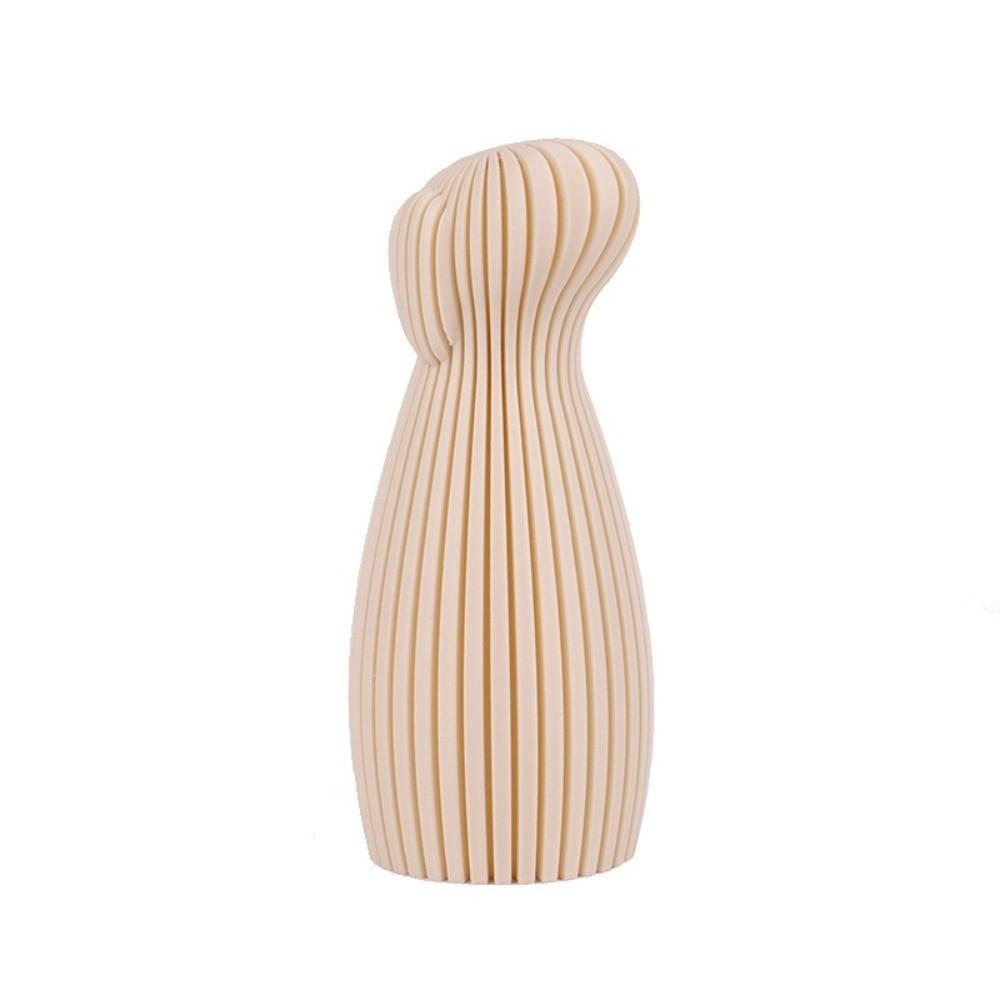 3D Printed Cat Statue Stripe Texture Pray Girl Sculpture Minimalist Tabletop Ornaments Home