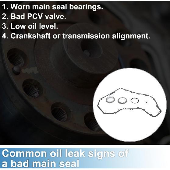 Front Timing Cover Gasket with Crankshaft Oil Seal Kit No.3914385/3935959 Main Seal for Dodge 12V 4BT 6BT 5.9L 1989-1993