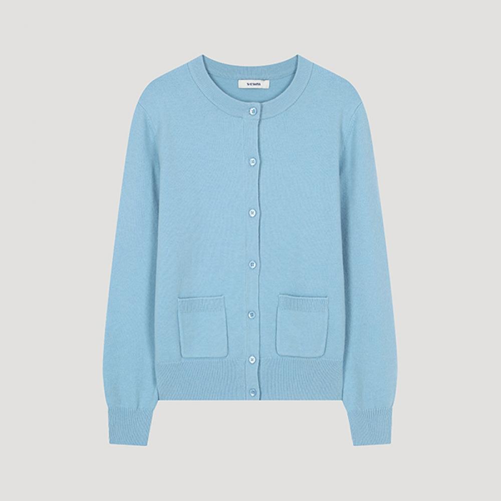 

She S miSS Wool baSic Round Neck Cardigan SSkcdo42510 Ll light blue/55