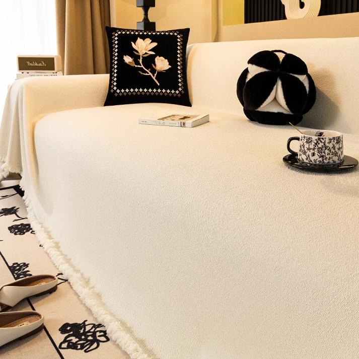 

Waterproof Sofa Cover Universal Four Seasons Sofa Cushion Cover Full Wrap Multi-Purpose Premium Sofa Throw Cat Scratch Resistant Sofa Protector 180 x 130cm белый