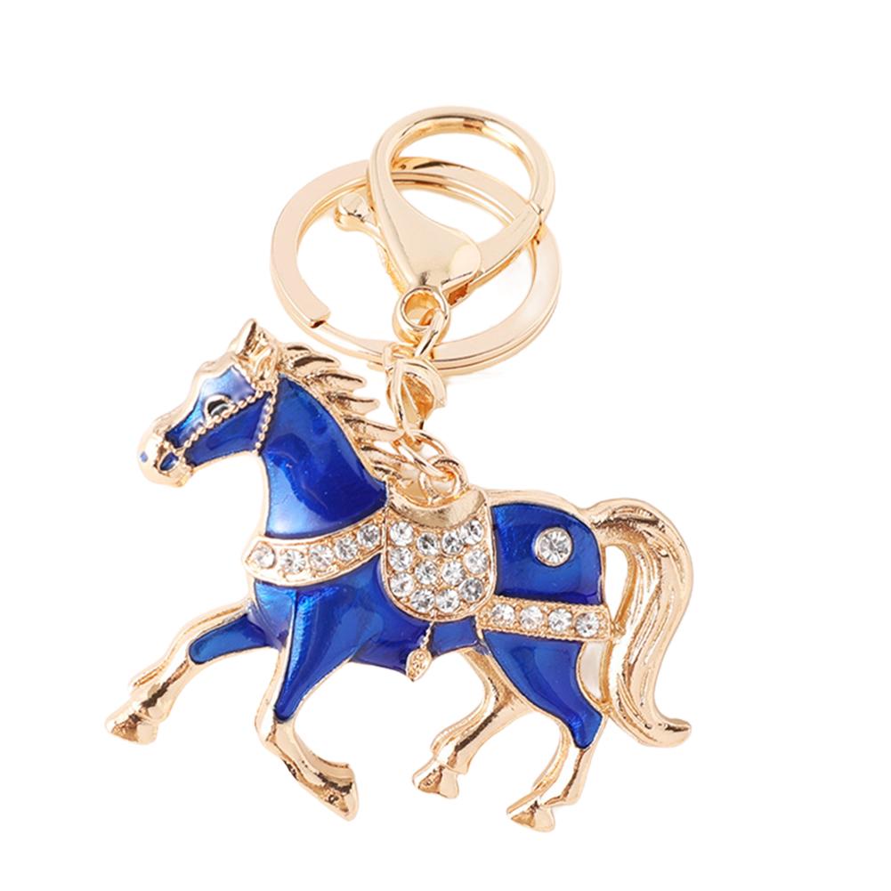 2026 Stylish Rhinestone Horse Shaped Keychain Vintage Traditional  Animal Badge Handbag Pendant,New Year Souvenir Gift
