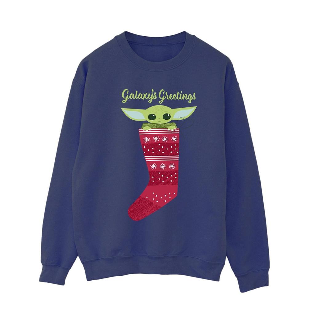 Star Wars The Mandalorian Womens/Ladies The Kid Xmas Sock Sweatshirt