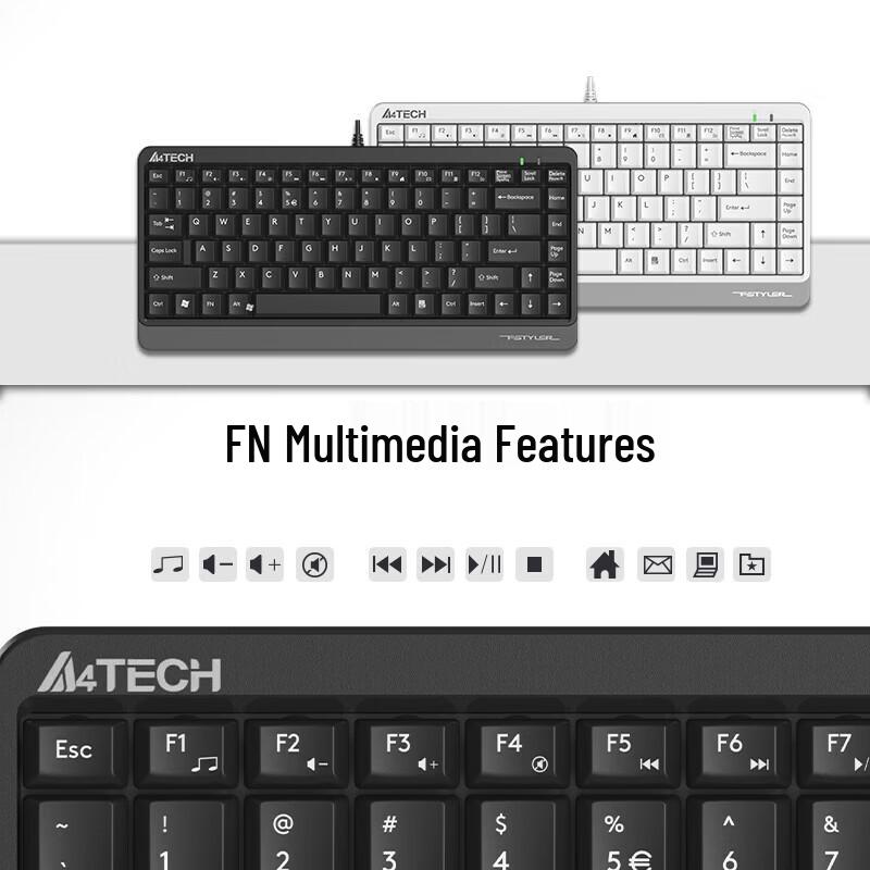 A4TECH FK11 Wired Membrane 86-Key Mini Keyboard