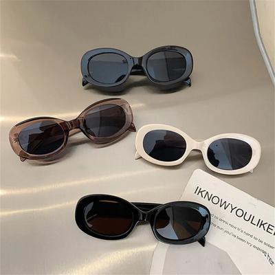 Vintage Oval Sunglasses Women Luxury Brand Designer Small Oval Sun Glasses Retro Black Glasses Ladies Goggle UV400 Shades