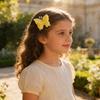 Girl Hairpin Double Layer Mesh Yarn Butterflies Decor Hair Clip with Imitation Pearls