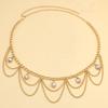Alloy Waist Chain With Multilayer Gemstone Design For Summer And Winter Wear
