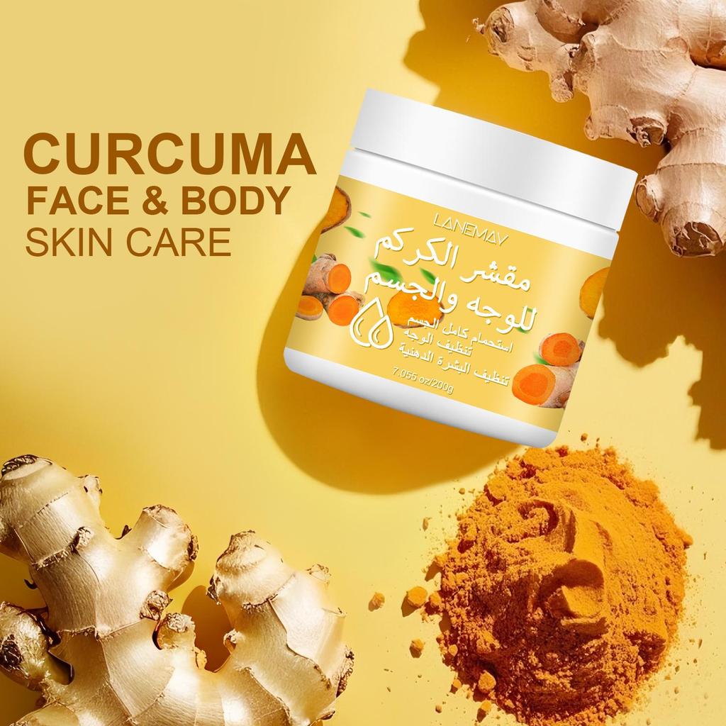 Turmeric Face & Body Scrub- Deep Cleansing of the Skin, Improve Skin Texture, Exfoliating Scrub for All Skin Types,200g