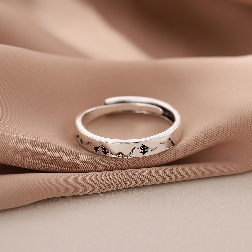 New Simple Personality Sweet Retro Christmas Tree 925 Sterling Silver Jewelry Wave Exquisite Opening Rings  R119