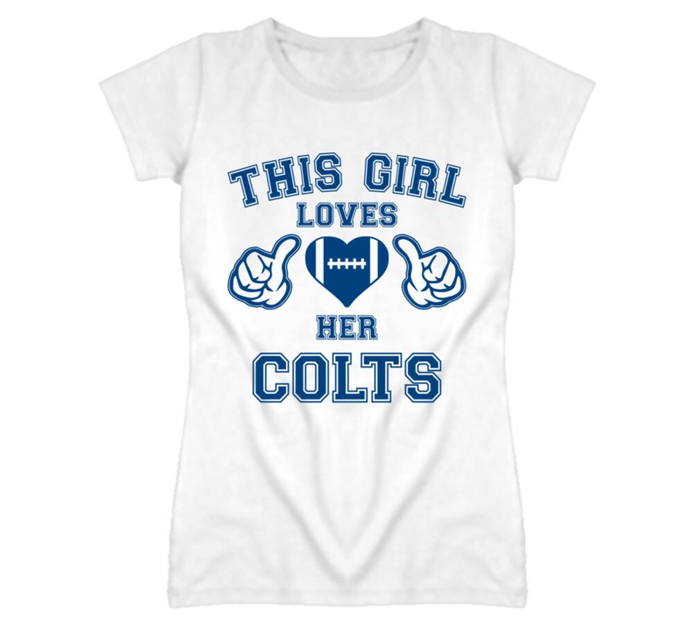 This Girl Loves Her Indianapolis Colts Football T Shirt Mens Womens Tees Top XL