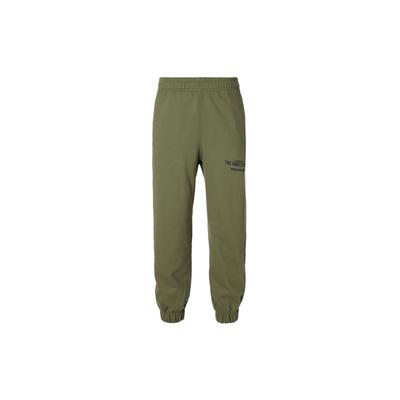 Solid Color Logo Print Joggers With Elastic Waist Men Bottoms Dark-Olive-Green IB2764