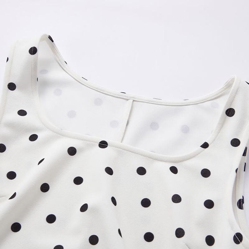 Xiangying Retro Polka Dot Sling Midi Dress