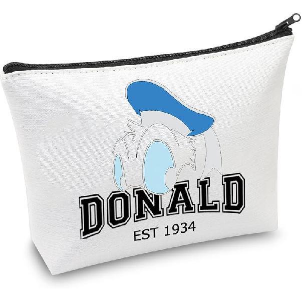 CMNIM Funny Donald Inspired Gift Duck Makeup Bag Duck Lover Gift Donald Est 1934 Pouch Bag for Best Friend Friendship Gift (Don-ld Est 1934 Large TB) Donald Est 1934 Makeup Ba