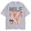 2026 Summer Mens Fun Letter Foot Print Round Neck Tshirt Neutral Soft Casual Street 100 Pure Cotton Short Sleeved Shirt