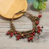 Retro literary and artistic small fresh cherry bracelet female fruit fringed ceramic hand rope handmade jewelry