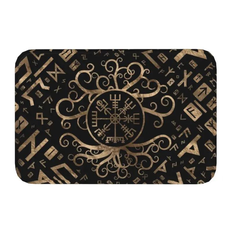 

Custom Tree Of Life With Triquetra On Futhark Doormat Non-Slip Entrance Kitchen Bath Floor Door Mat Vikings Garage Carpet Rug 40x60cm