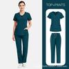 Clinical Workwear Medical Nurse Uniform Scrubs Top Short Sleeve Doctor Clothes Solid Color Medical Scrub Blouse Vneck Workwear