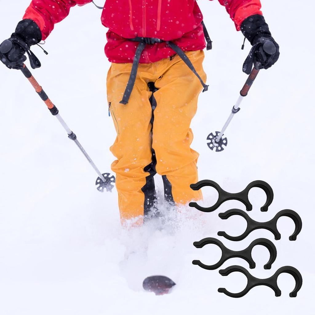 Trekking Pole Clips 4 Pcs Walking Stick Clamps Hiking Poles Storage Organizer Quick Release 8-Shape Holder for Backpacks Camping
