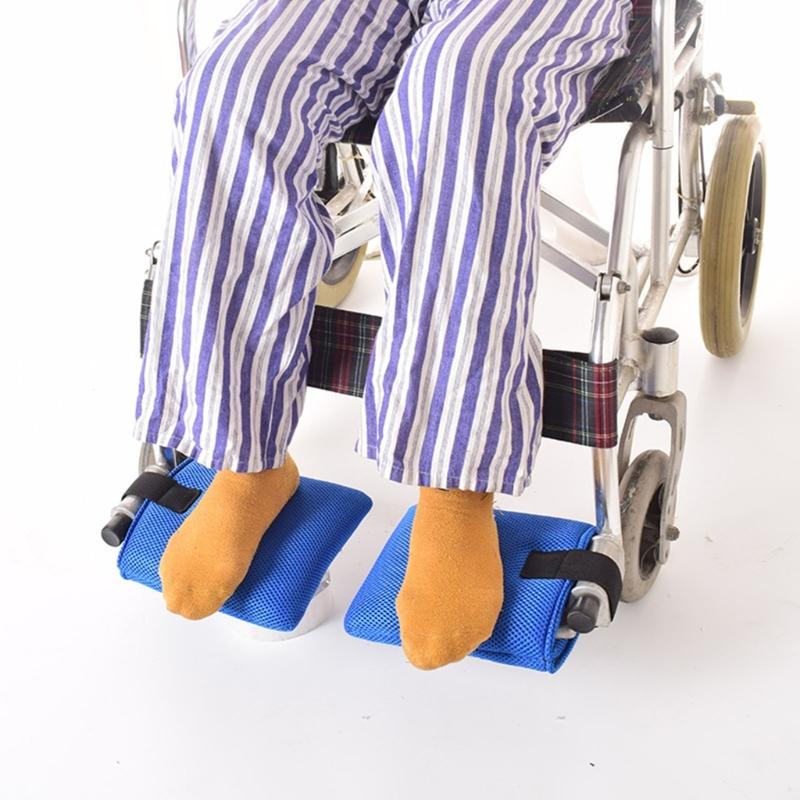 2PCS Wheelchair Foot Pads Anti Slip Design Mesh Fabric Pedal Covers Simple Setup Enhances Safety and Stability