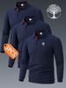 3Pcs Mens Solid Color Polo Shirts, Short Sleeve Lapel Tees, Breathable Comfort Tops for Everyday Leisure