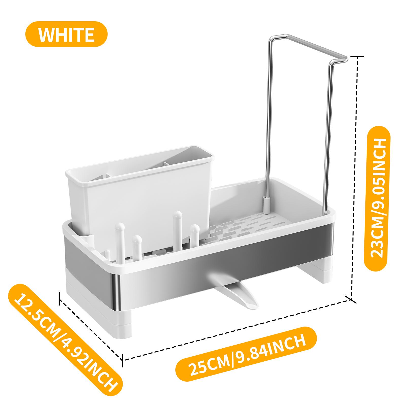 

Long Stainless Steel Edge Sponge Rack (Single Edge Hanging Rod) білий