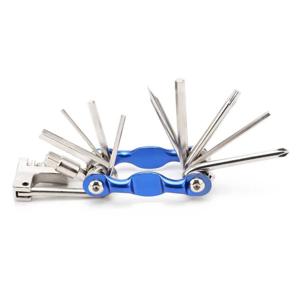 Multifunctional 11in1 Bicycle Repair Tool Kit Mountain Road Bike with Chain Cutter Arc Colorful Combination Screwdriver Wrench