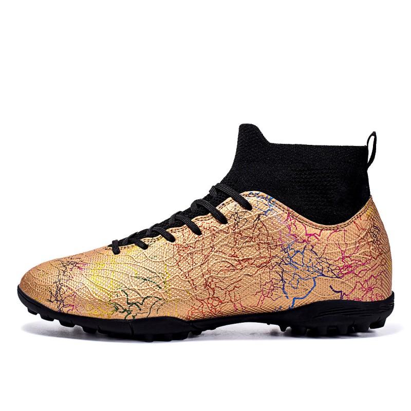 Kids Football Cleats Turf Grass Training Shoes Lightweight Synthetic Upper With Rubber Outsole