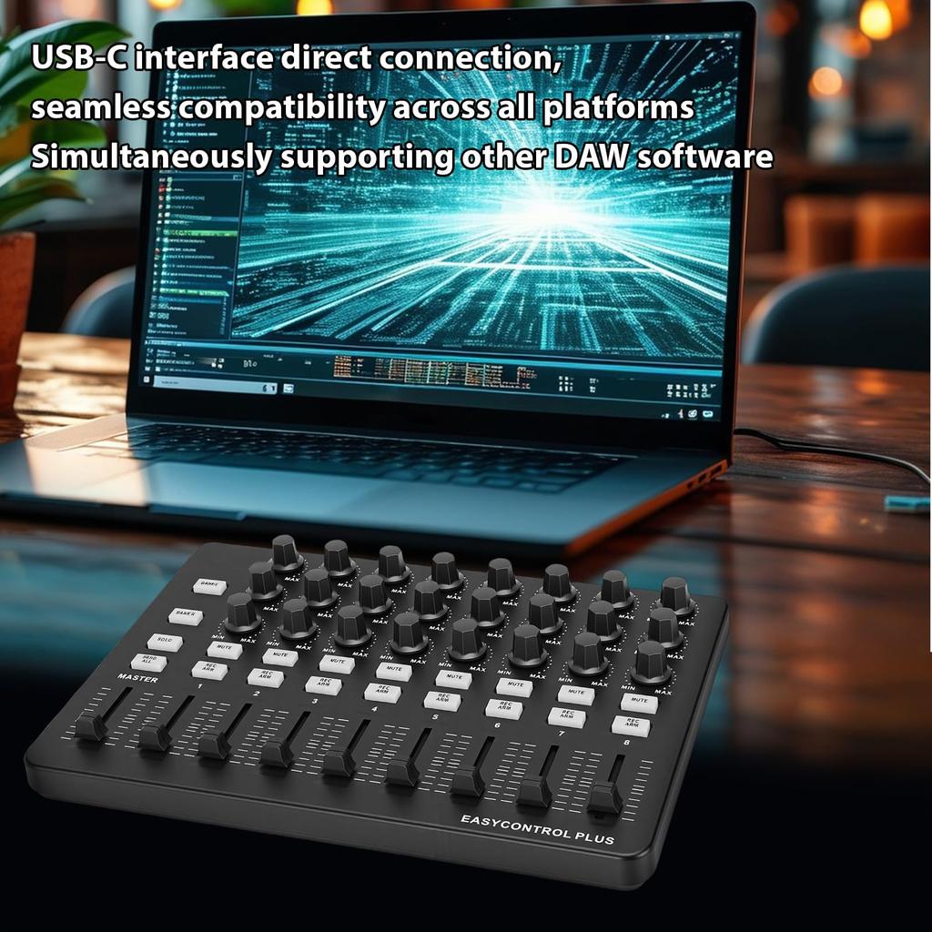 summina Portable MIDI Keyboard Controller with 24 Knobs, 9 Faders, and 18 Buttons for Music Production, Recording Studios, Composition, and Arrangemen