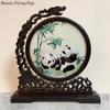 1pc, Su Embroidery Ornaments, Chinese Embroidery Crafts, Double Sided Embroidered Ornament, Solid Wood Desktop Decoration